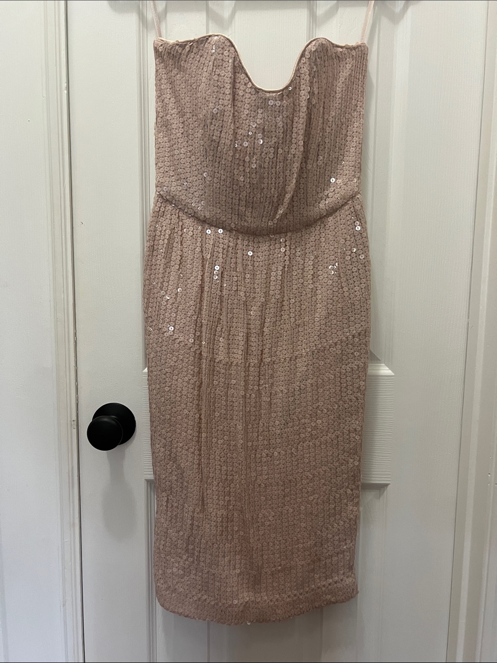 French Connection pale pink sequin cocktail dress, size 0